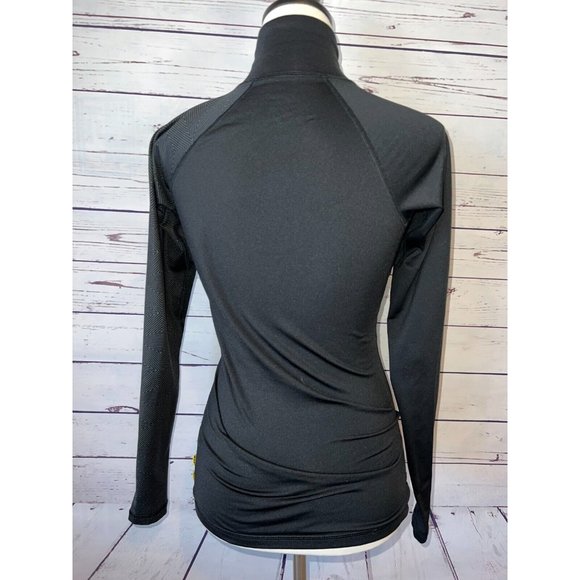 Nike Pro Livestrong Small Pullover Sweatshirt Black  1/2 Zip Stretch Running - Picture 7 of 8